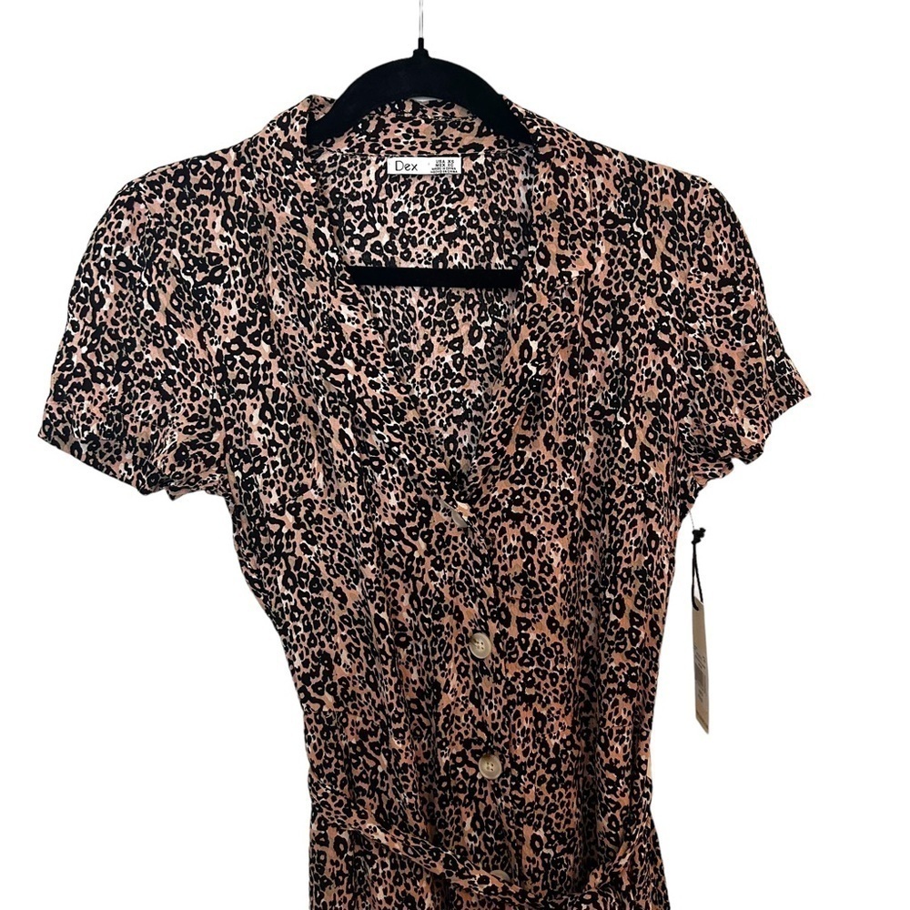 DEX Animal Print Button Front Midi Dress - Picture 5 of 10